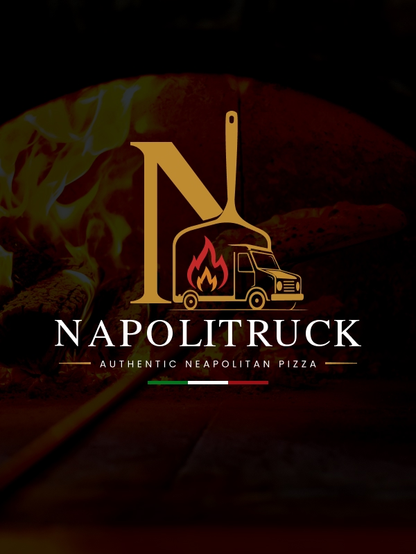 Napoli Truck logotyp framför en vedeldad ugn